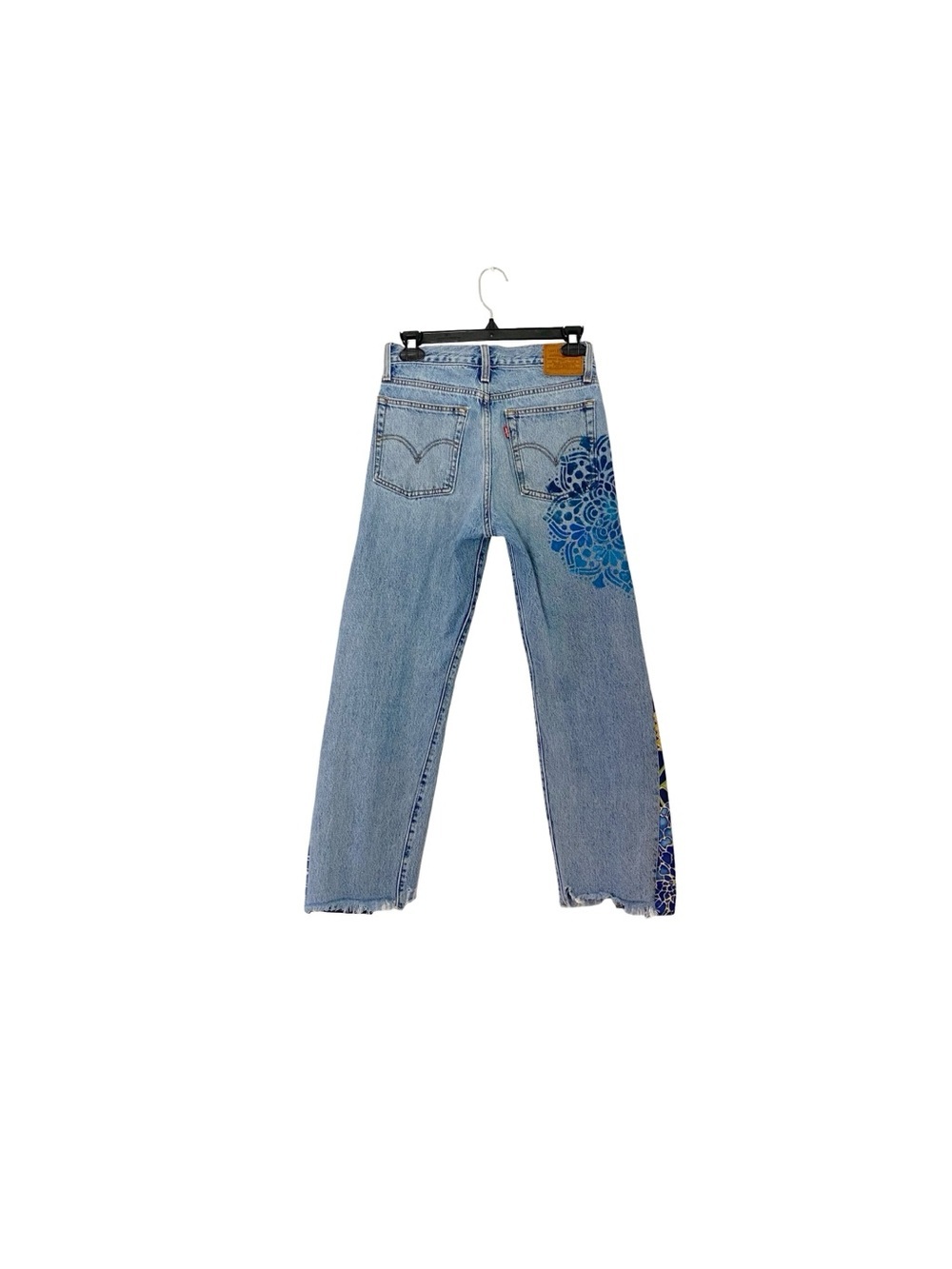Levi’s Wedgie Premium Custom Jeans Waist 26 Womens Size 2 XS Levis Upcycled OOAK - Picture 9 of 16